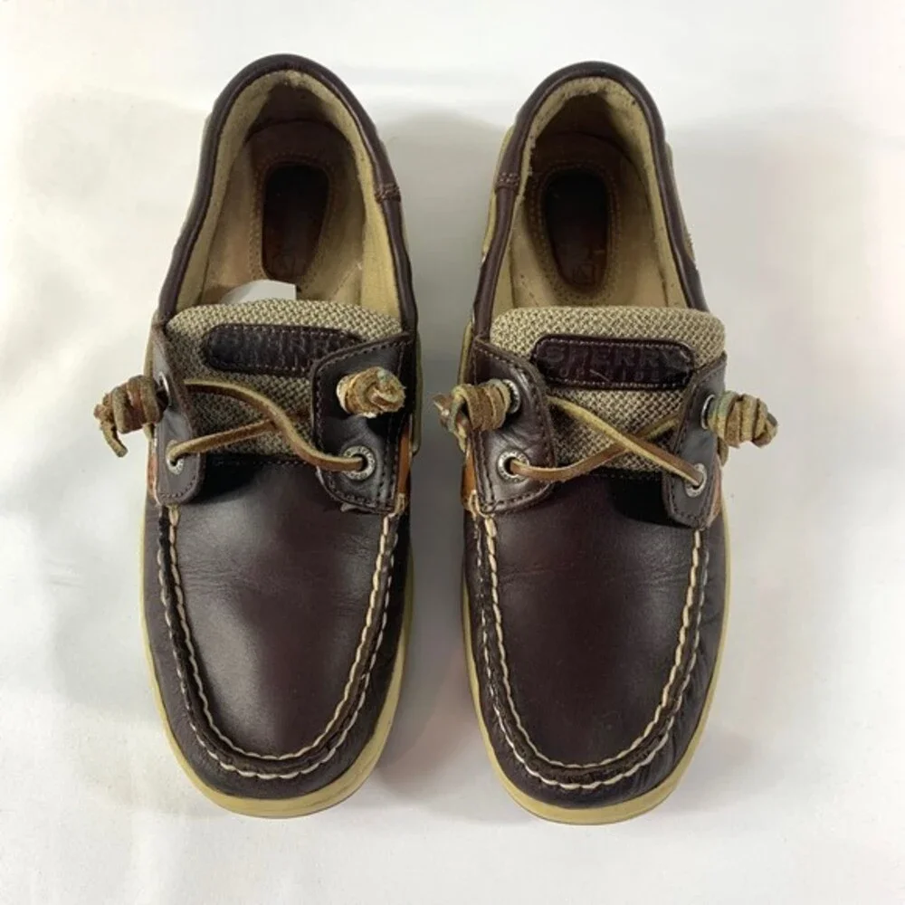 Sperry Leather Lace Up Loafers Boat Shoes Womens‎ 6.5 Brown